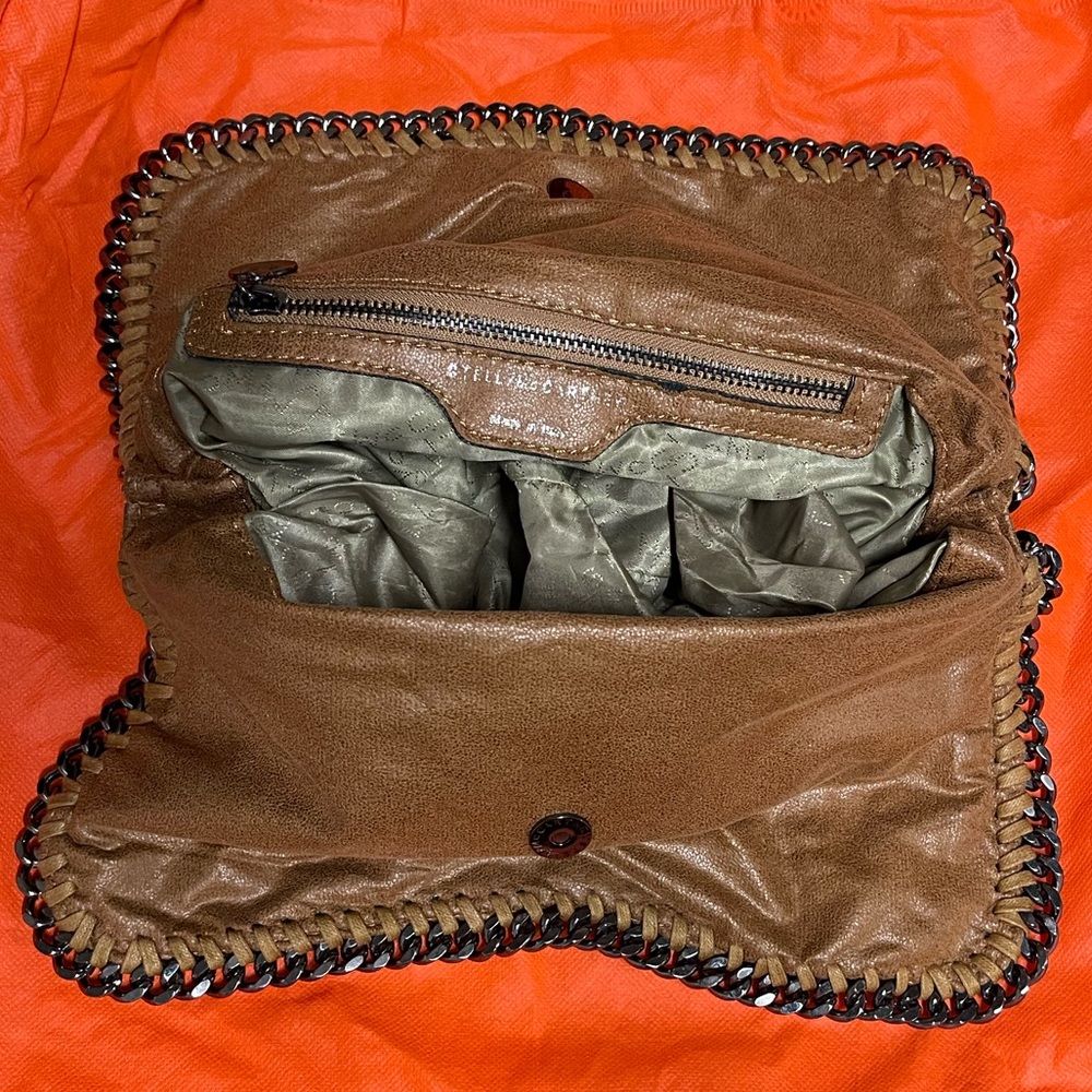 🛑 Stella McCartney Brown Suede Chain Purse- Falabella Shoulder Bag - Picture 6 of 11